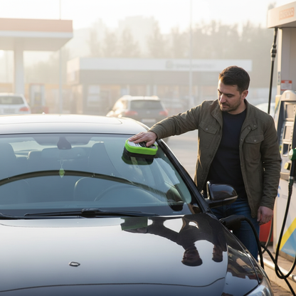 Car Windshield Oil Film Cleaning Brush, Automotive Windows Glass Oil Film Remover-Prevents Rain and Fog Quick Stain Removal Improves Clarity (1, 150ml)