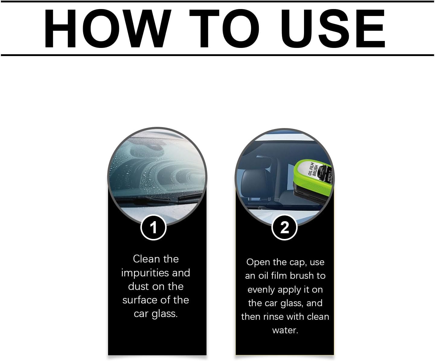 Car Windshield Oil Film Cleaning Brush, Automotive Windows Glass Oil Film Remover-Prevents Rain and Fog Quick Stain Removal Improves Clarity (1, 150ml)